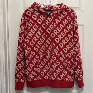 Street Dreams Foundation Hoodie Red Cream Pullover - Men’s Sz Large